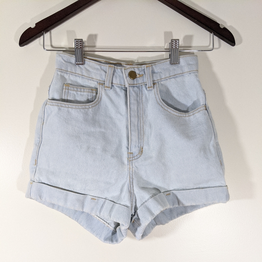 American Apparel High Waisted Jean Shorts Size 24